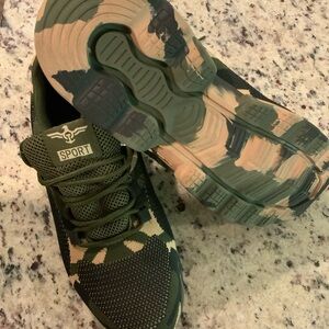 Army green sneakers